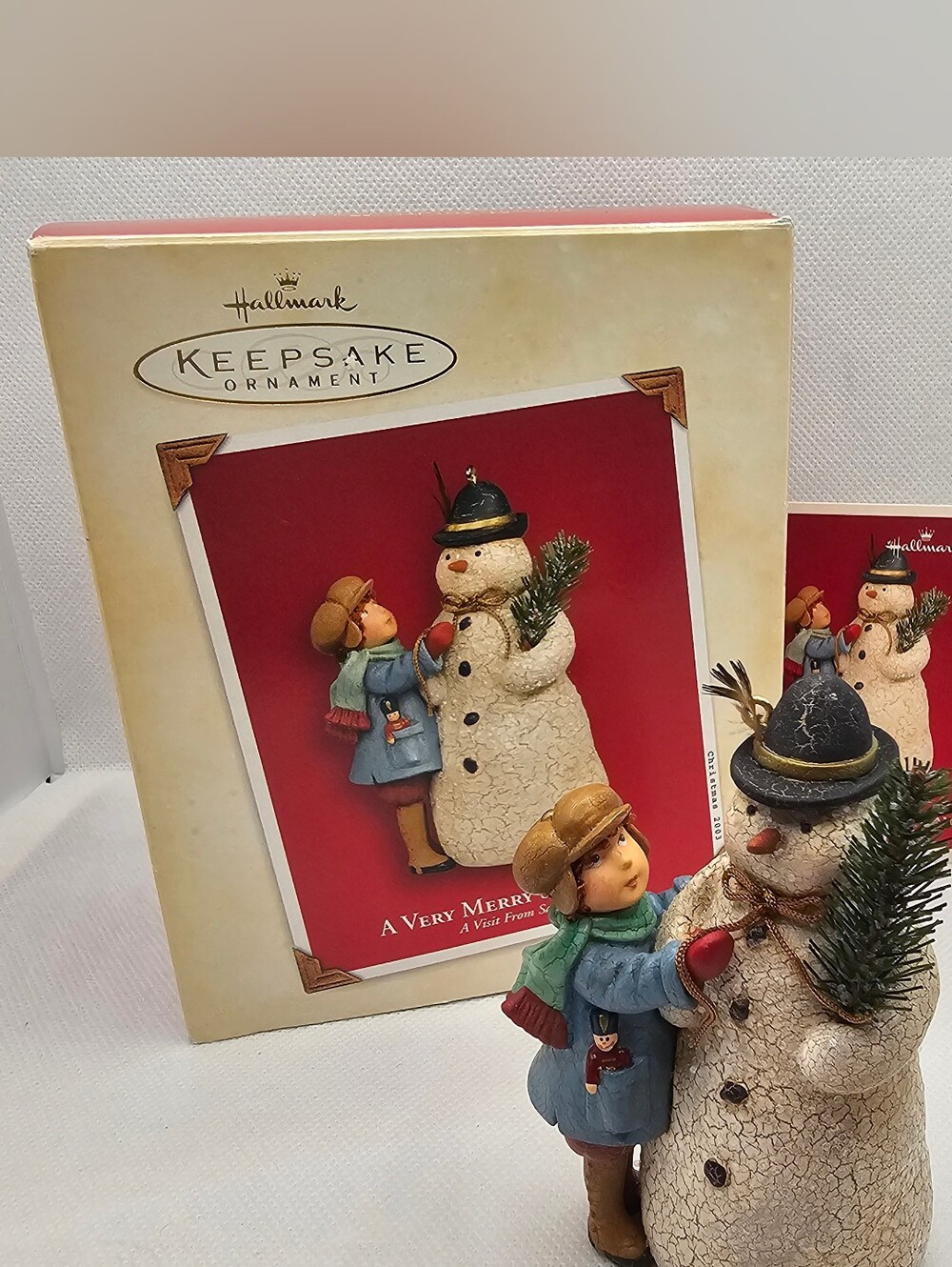 2003 Hallmark A Very Merry Snowman Girl Christmas Ornament visit Child Built tr
